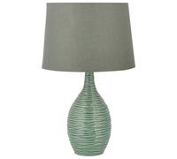 Beliani Lampe à Poser Déco en Céramique et Tissu Vert E27 Max 40W Éclairage Ambiant pour Chambre ou Salon Traditionnel ay Style Intemporel