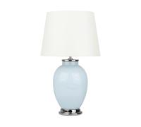 Beliani Lampe de Chevet Lampe de Table Bleu Claire et Blanche en Céramique et Tissu E27 Max 60W pour Salon ou Chambre Classique et Vintage Rétro