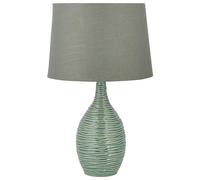 Beliani Lampe à Poser Déco en Céramique et Tissu Vert E27 Max 40W Éclairage Ambiant pour Chambre ou Salon Traditionnel ay Style Intemporel