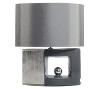 Beliani Lampe à Poser E27 Max 60W en Porcelaine Gris et Argenté Base Design à Bille Duero
