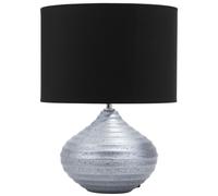Lampe de Table Chevet en Céramique Argentée avec Abat-jour Noir E27 Max 60W Design Élégant et Tendance pour Salon ou Chambre Glamour et Chic Beliani
