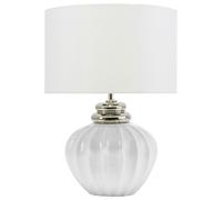 Beliani - Lampe à Poser - Neris - E27 Max 60W, en Céramique, Blanc et Argenté