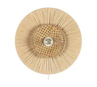 Beliani Lampe Applique Murale avec Abat-Jour Forme Soleil en Papier Naturel Yaapi