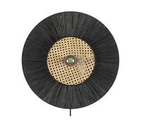 Beliani Lampe Applique Murale avec Abat-Jour Forme Soleil en Papier Noir Yaapi