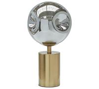Beliani Lampe de bureau Moderne Glam Eclairage Décoratif Globe en Verre Abat-jour Irrégulier Base en Métal Laiton Boyd