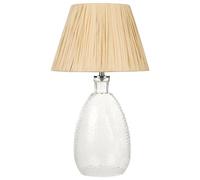 Beliani Lampe de Chevet en Verre Transparent 54 cm avec Abat-Jour en Papier Design Blanco