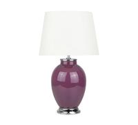 Beliani Lampe de Chevet Lampe de Table Violette et Blanche en Céramique et Tissu E27 Max 60W pour Salon ou Chambre Classique et Vintage Rétro