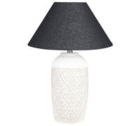 Beliani Lampe de Table Beige en Céramique 56 cm Abat-Jour en Cône Eclairage Ambiant Telire