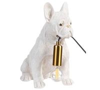 Beliani Lampe de Table de Chevet en Forme de Bouledogue Lumière de Lecture Chambre à Coucher Blanche Bruno