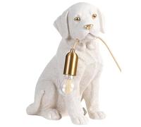 Beliani Lampe de Table de Chevet en Forme de Chiot Labrador Lumière de Lecture Chambre à Coucher Blanche Lucky