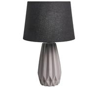Beliani Lampe de Table de Style Moderne Contemporain Base en Céramique Sombre Abat-jour en Lin Forme Tambour Gris Montagua