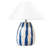 Beliani Lampe de Table en Céramique Beige Clair et Bleu avec Abat-Jour Forme Cône Luchetti