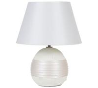 Lampe de Table en Céramique et Tissu Viscose Blanc Intemporel Style Classique Sado