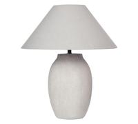 Beliani Lampe de Table en Céramique Grise et Lin Abat-Jour Conique 58 cm de Chevet Graliwdo