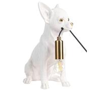 Beliani Lampe de Table en Polyrésine en Forme de Chien Thème Animalier Accessoire Salon Chambre Blanche Rocco