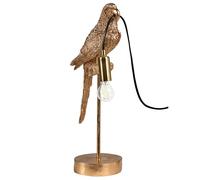 Beliani Lampe de Table en Polyrésine en Forme de Perroquet Thème Animalier Accessoire Salon Chambre Dorée Sinatra