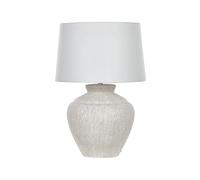 Beliani Lampe de table Traditionnelle Abat-jour Tambour Base en Céramique Crème Caine