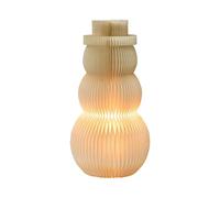 Beliani Lampe Décorative en Papier Alvéolé en Forme de Bonhomme de Neige Accessoire Lumineux Origami Effet 3D Beige Banga