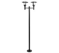 Beliani Lampe d'Extérieur Moderne à 2 Lumières Jardin Éclairage de Chemin Abat-jour Verre Aluminium Noir Tizu