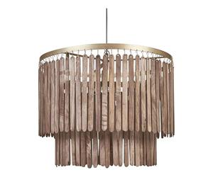 Beliani Lampe pendante en bois de manguier Plafond Suspension Eclairage Maison Fait Main Bois Foncé Kaveri