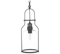 Beliani Lampe Suspendue à Cadre Métallique Verre Clair et Noir Bashilo