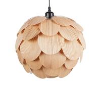 Beliani Lampe Suspendue Contemporaine en Bambou Naturel Forme Pomme de Pin Bampur