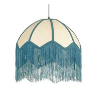 Beliani Lampe Suspendue Elégante Plafonnier Pendant en Papier Naturel et Bleu Elégant Milagro