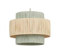 Beliani Lampe Suspendue Elégante Plafonnier Pendant en Papier Naturel et Vert Elégant Palbra