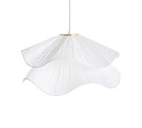 Beliani Lampe Suspendue Moderne en Métal Abat-Jour en Tissu Luminaire Décoratif Blanche Pungwe