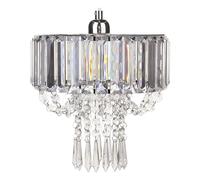 Beliani Lustre Glamour Lampe Suspension en Cristaux Multiples Transparents et Acier E14 Max. 40W Solution Éclairage pour Salle à Manger Chic