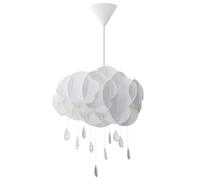 Beliani Lampe Suspension E27 Max 40W en Plastique Blanc en Forme de Nuage Pluvieux Ailenne