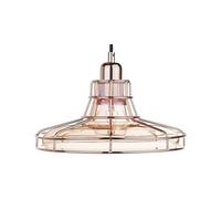 Beliani Lampe Suspension en Verre Transparent Encastré avec Grille en Métal Cuivré E27 Max. 40W Design Tendance pour Intérieurs Rétro et Industriels