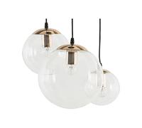 Beliani - Lampe Suspension - Ladon - E27 Max 40W, en Verre, Transparent et Doré