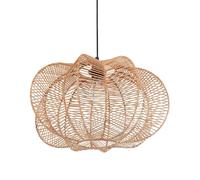 Beliani Lampe Suspension Style Boho Naturel Abat-jour en Rotin et Base en Métal Kibi