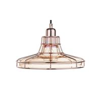 Beliani Lampe Suspension en Verre Transparent Encastré avec Grille en Métal Cuivré E27 Max. 40W Design Tendance pour Intérieurs Rétro et Industriels
