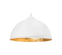 Lampe Suspension Type Cloche en Métal Blanc Intérieur Doré E27 Max. 40W Design Industriel Tendance pour Salle à Manger ou Salon Moderne Beliani