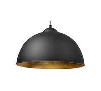 Beliani Lampe Suspension Type Cloche en Métal Noir Intérieur Doré E27 Max. 40W Design Industriel Tendance pour Salle à Manger ou Salon Moderne