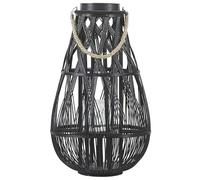 Beliani Lanterne Noir Bambou Ovale Hauteur