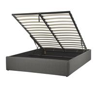 Beliani - Lit avec Rangement - Dinan - 140 x 200 cm, en Tissu, Gris