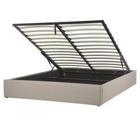 Beliani - Lit avec Rangement - Dinan - 160 x 200 cm, en Tissu, Beige