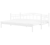Beliani Lit Banquette Extensible en Métal Blanc 80/174 x 200 cm Elégant et Romantique pour Chambre Moderne ou Contemporaine