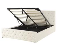 Beliani - Lit Double avec Coffre de Rangement 160 x 200cm en Velours Beige Clair