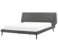 Beliani - Lit Double - Essonne - 180 x 200 cm, en Cuir PU, Gris