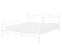 Beliani Lit Double Métallique Blanc 140 x 200 cm en Fer Forgé avec Sommier à Lattes Inclus Style Romantique pour Chambre au Style Boho ou Rétro