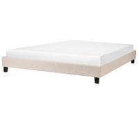 Beliani - Lit Double - Roanne - 180 x 200 cm, en Tissu, Beige