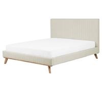Beliani - Lit Double - Talence - 160x200 cm, en Tissu Chenille, Beige