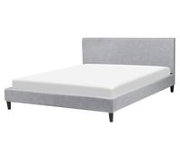 Beliani - Lit - Fitou - 160 x 200 cm, en Tissu, Gris clair