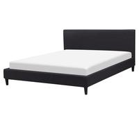 Beliani - Lit - Fitou - 160 x 200 cm, en Tissu, Noir