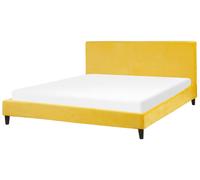 Beliani - Lit - Fitou - 180 x 200 cm, en Velours, Jaune