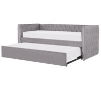 Beliani - Lit Gigogne - Gassin - 90 x 200 cm, en Velours, Gris